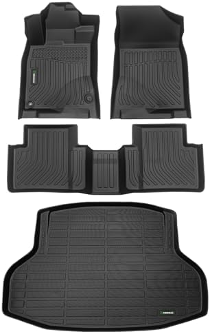ANBINGO® Floor Mats & Cargo Liner Fit for 2016-2021 Honda Civic Sedan & 2017-2021 Civic Si, (Not for Sport/Hatchback/Coupe/Type R), All Weather Floor Mats for Civic Full Set Floor Liners