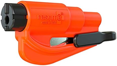 Resqme Accessory Pack The Original Emergency Keychain Car Escape Tool, 2-in-1 Seatbelt Cutter and Window Breaker, Made in USA With Visor Clip, Lanyard, Keyring and Cable Tie - Blue, Orange, Yellow