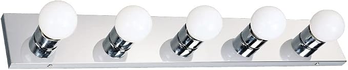 Design House 509653 5-Light Vanity Strip Light Contemporary Dimmable for Bathroom, Bedroom, Makeup Vanity, Polished Chrome