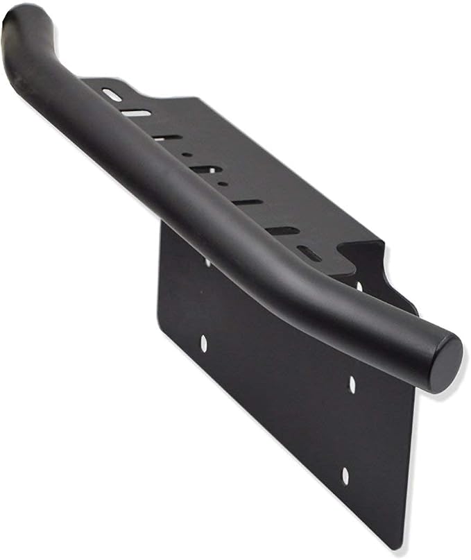 DaSen Front Bumper 6x12 inch Universal License Plate Holder Mounting Bracket Compatible with Off-Road LED Light Pod Compatible with Jeep Most ATV Truck Pickup