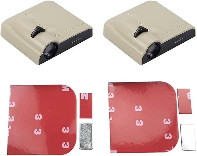 Custom Car Door Projector Lights,Customized Logo Car Door Lights LED Lights DIY Your Text Photo Logo (4, Beige)