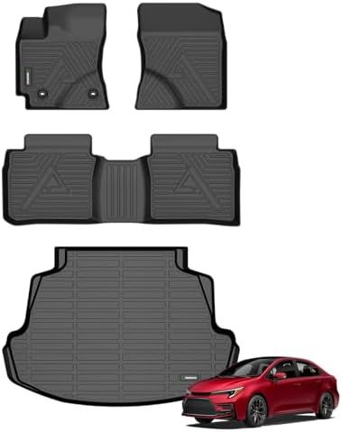 ANBINGO®Custom Toyota Corolla Floor Mats 2014-2019(Sedan Only),for Toyota Corolla Car Weather Mat All Weather Mats for Corolla TPE Car Matt Rugs for Corolla Rubber Trunk Carpet