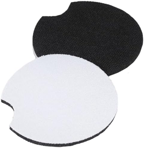 Personalized Car Auto Coasters Custom for Cup Holders Add Your Image Text Logo Absorbent with Fingertip Grip Ceramic Sandstone or Polyester Rubber base 2PCS (Rubber)
