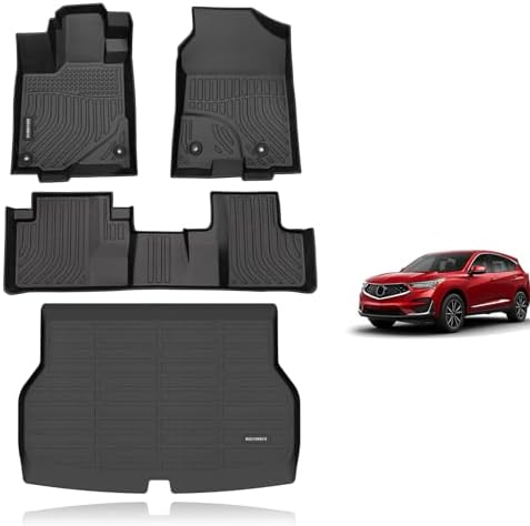 KELCSEECS® Floor Mats & Cargo Liner Custom for Acura RDX 2016 2017 2018,All Weather Protection TPE Floor Liners Front& Rear Row Full Set RDX Accessories Black