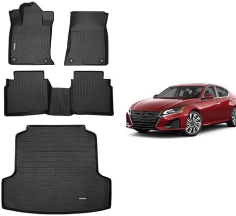 KELCSEECS Floor Mats & Cargo Liner Custom for Nissan Altima 2019-2026 All Weather Protection TPE Floor Liners Front& Rear Row Full Set Accessories Black