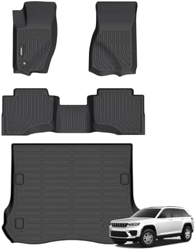 ANBINGO® Floor Mats & Cargo Liner for Jeep Grand Cherokee 2005-2010, All Weather Grand Cherokee Floor Mats Cargo Mat Set Custom Full Set Waterproof Durable Grand Cherokee Accessories