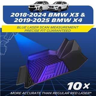 Michelin Vehicle Mats, All-Weather TPE Custom Fit Liner for 2018-2024 BMW X3 & 2019-2025 BMW X4 (3 Piece), Premier