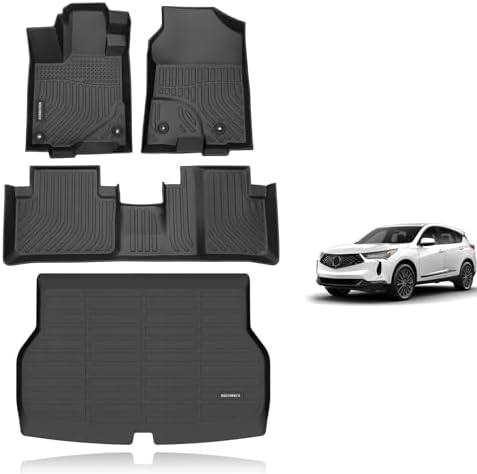 KELCSEECS® Floor Mats & Cargo Liner Custom for Acura RDX 2013 2014 2015,All Weather Protection TPE Floor Liners Front& Rear Row Full Set RDX Accessories Black