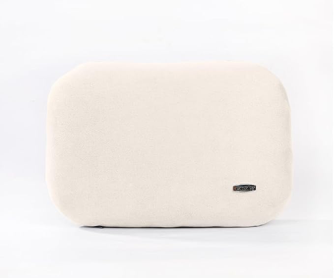 Carwales Beige Lumbar Support Pillow for Car Driving Seat Soft Latex Lower Back Support Thin Relax Home Recliner Sofa Office Accessories Chair Cushion Pain Relief