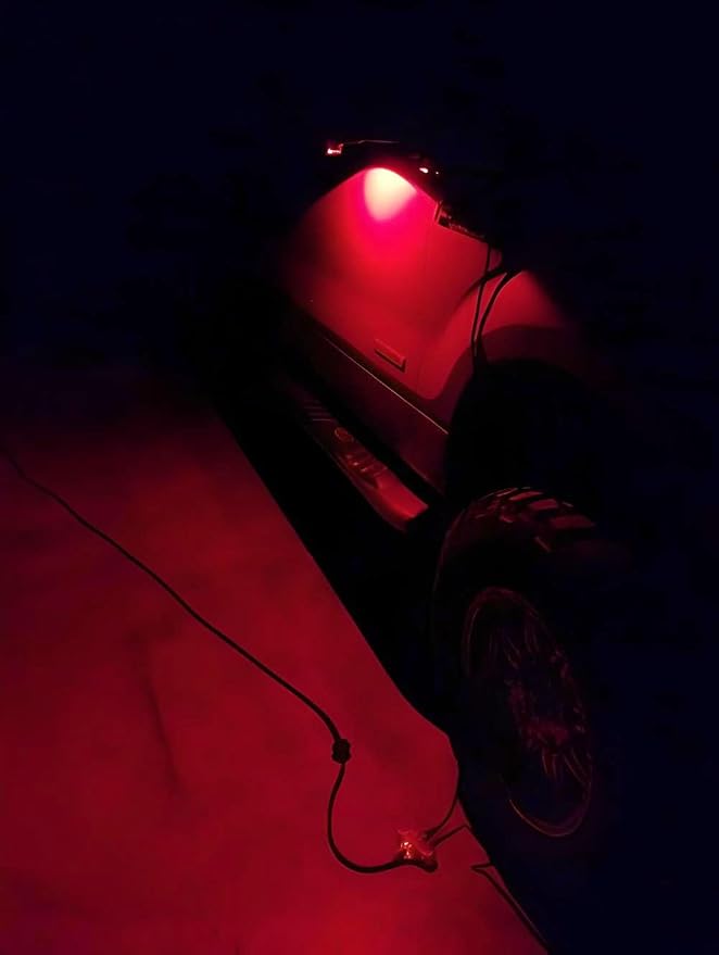 iJDMTOY Red LED Under Side Mirror Puddle Lights Compatible With Ford F150 Raptor Edge Explorer Flex, Lincoln Navigator Mark LT MKX etc. (Powered by 18 pcs Red SMD LED Lights)