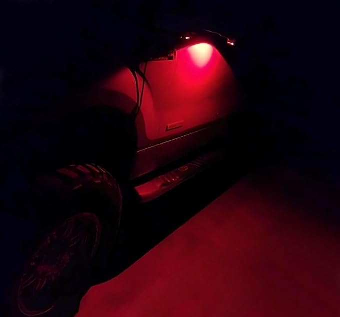 iJDMTOY Red LED Under Side Mirror Puddle Lights Compatible With Ford F150 Raptor Edge Explorer Flex, Lincoln Navigator Mark LT MKX etc. (Powered by 18 pcs Red SMD LED Lights)