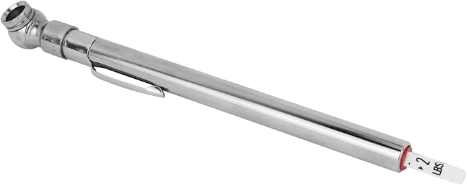 Tire Pressure Gauge, Single Ball Head Air Chuck, Nickel-Plated Brass Low-Pressure Pencil Tire Gauge, 2-20 PSI Trucks, RVs, and Cars