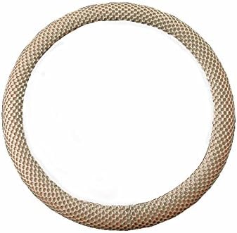 Odorless Standard Size Breathable Car Steering Wheel Cover -No More Sweat Hands 38cm 15"-Beige