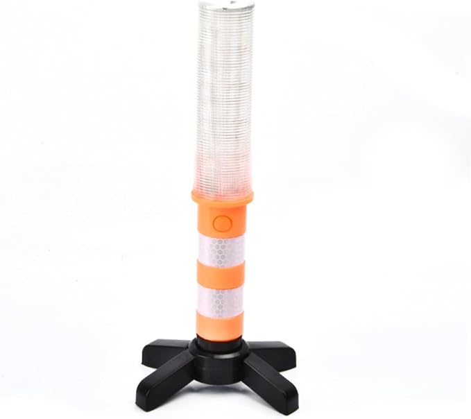 2Pc LED Safety Beacon Portable Emergency Roadside Flares with Visibility Durable Design for Traffic and for Camping and Hiking Orange