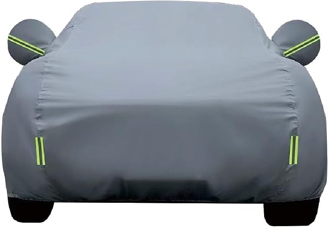6 Layers Car Cover Waterproof All Weather, Heavy Duty Outdoor Car Cover Universal Fit Sedan Coupe Ford，Chevrolet,Buick,Honda,Volkswagen BMW etc. (Grey, 3XL Sedan Length (194" to 209"))