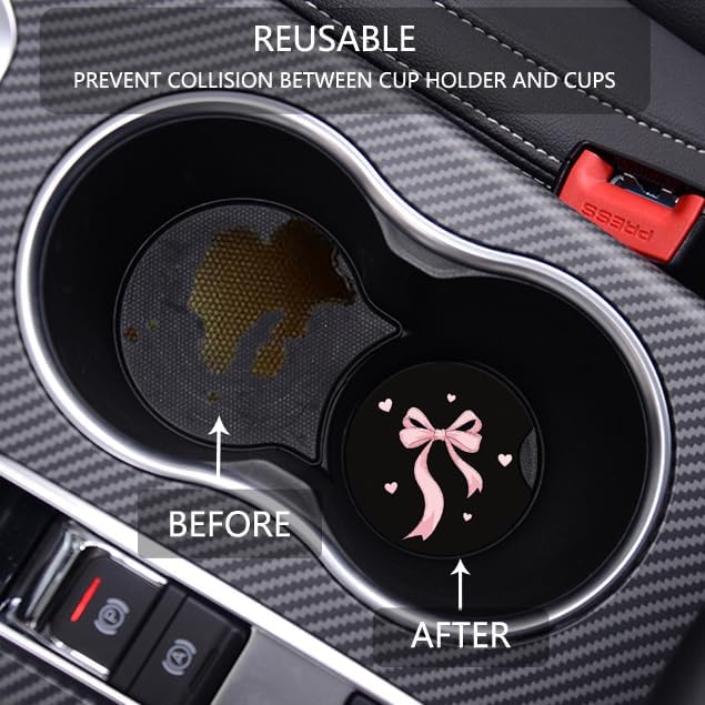 Car Cup Holder Coaster, Neoprene Universal Non-Slip Cup Holders, Car Accessories Interior for Women and Man Interior Sets 2 Pack (RYD-BD01)