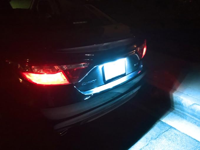 iJDMTOY Ice Blue Full LED License Plate Light Kit Compatible With Toyota Camry Highlander Prius C Avalon Yaris, By 18-SMD Aqua LEDs & Can-bus Error Free