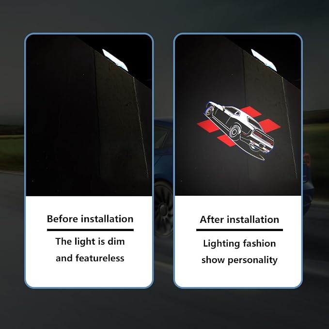 uuakarin 2PCS Non-fading LED Door Logo Lights Car Accessories HD Welcome lamp Compatible for Challenger 2015-Present Projector Ghost Shadow Puddle Courtesy Step Lights (break through red)