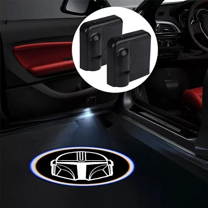 2pcs 3D Magnetic Car Door Step LED Welcome Logo Shadow Ghost Light Projector Lamp fits All Car Models (Helmet3) by DmStore