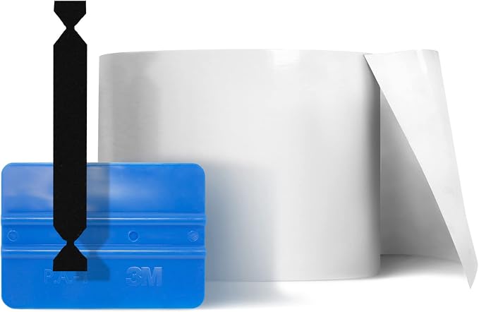 VViViD Clear Gloss Paint Protection Bulk Vinyl Wrap Film 4" x 120" Including 3M Squeegee and Black Felt Applicator