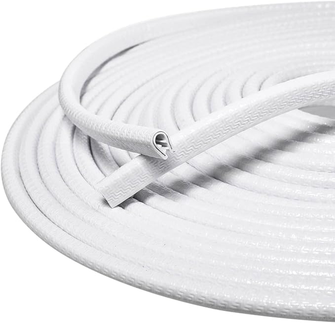 32Ft Car Door Edge Guards White, Universal Rubber U Shape Automotive Door Entry Guard, Edge Trim Fits for Sedans, Trucks, SUV, ATV, Boats