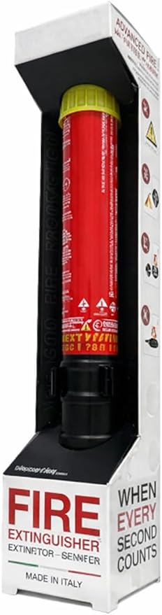 50-Second Compact Fire Safety Stick – Portable, Mess-Free, Maintenance-Free | Fire Protection for Vehicle, Garage, Marine & Home Use – 1 Pack