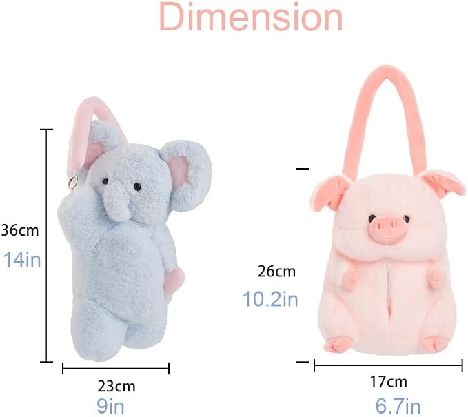 Tissue Box Cover Plush Tissue Box Holder for Car, Home, Decorative Holder/Organizer for Bathroom Vanity Countertop, Nightstands, Office Desk-Fuzzy Pig