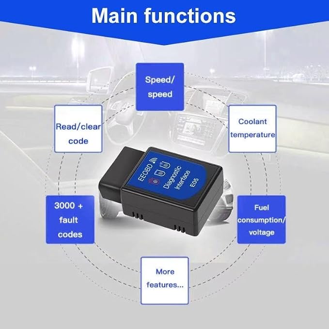 OBD2 Scanner Bluetooth Gasoline Car Check Engine Wireless OBDII Code Reader | Not fit Heavy Truck/Diesel vehicle/Electric Vehicle/Hybrid Vehicle, Support IOS Android Windows