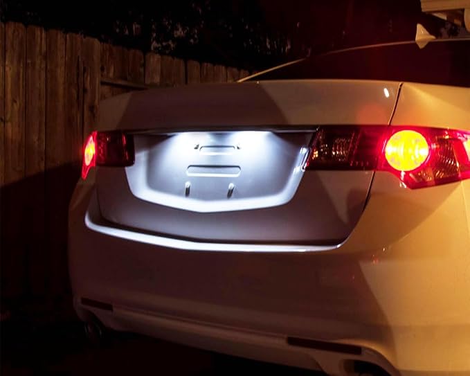 iJDMTOY Super Bright Xenon White 18-SMD Full LED License Plate Light Kit Compatible With Acura MDX RL TL TSX ILX Honda Civic Accord Odyssey