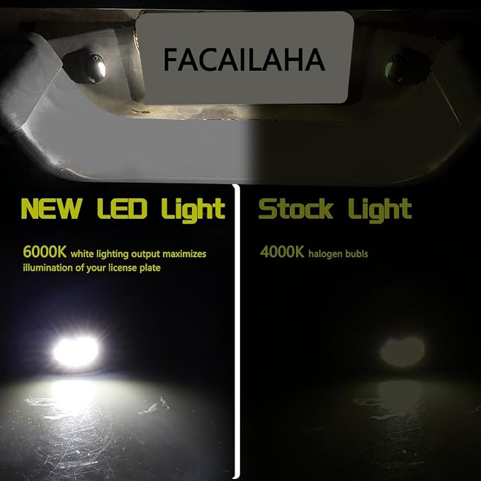 LED License Plate Light Tag Lights With Socket Wiring Harness Plugs Compatible with Dodge Ram 1500 2500 3500 Pickup