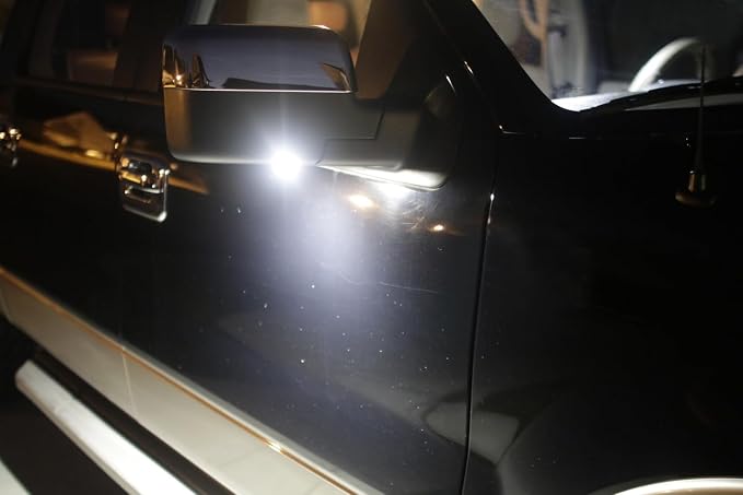 iJDMTOY White 18-SMD Full LED Under Side Door Mirror Puddle Lights Compatible with Jeep 2014-2023 Cherokee (KL)