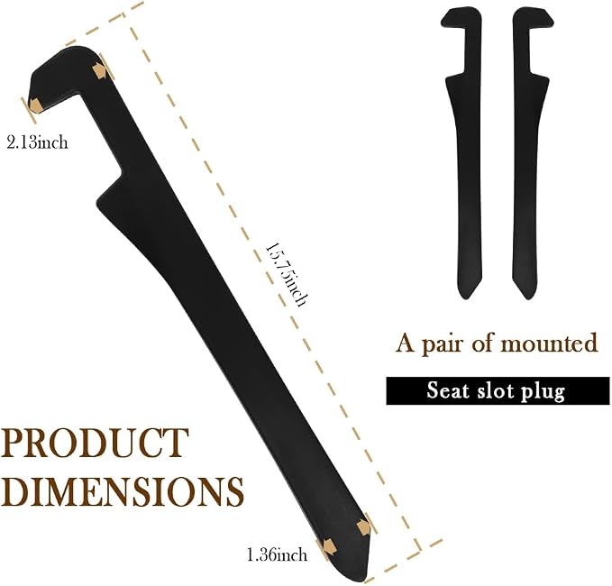 2PCS Car Seat Gap Filler - Elastic Car Seat Gap Filler Organizer Universal for Car Truck Suv Between Seat and Console - Prevent Items from Droping - Add Style to Your Car Accessories (Black/2pcs)