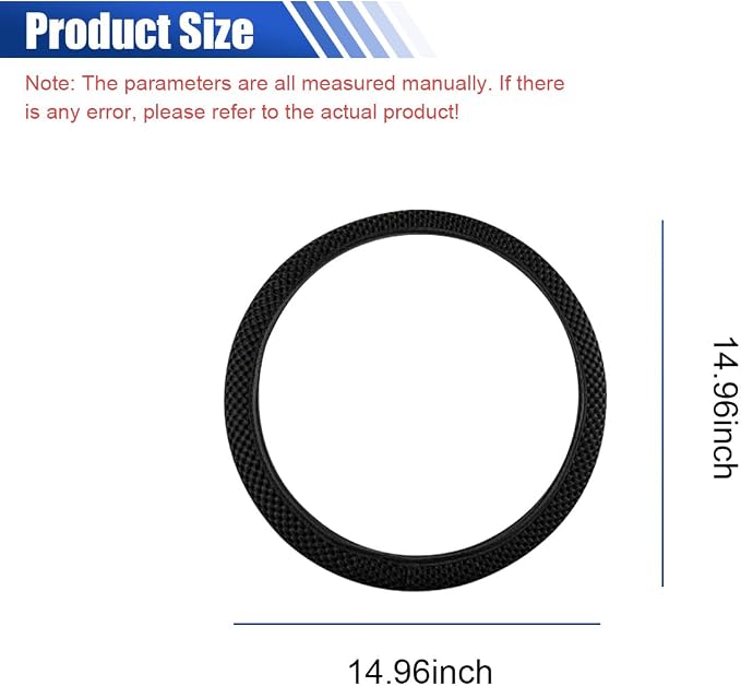 Elastic Stretch Steering Wheel Cover, for Men Women (Black) | 15" Breathable Microfiber Ice Silk Steering Wheel Protector, Universal Anti-Slip Warm in Winter&Cool in Summer Car Accessory