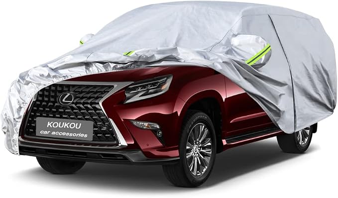 Koukou SUV Car Cover Custom Fit Lexus GX from 2002 to 2025, Waterproof All Weather for Automobiles, Sun Rain Dust Snow Protection. (Ships from US Warehouse, Arrive Within 3-7 Days)
