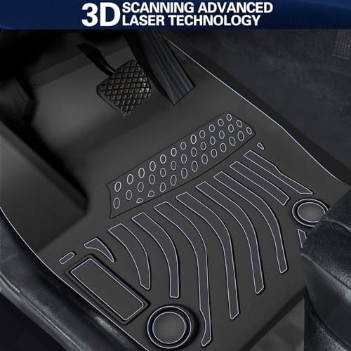 Custom Floor Mats for Hyundai Sonata 2015-2019,All-Weather TPE Rubber Floor, Odorless Anti-Slip,1st & 2nd Row, Black