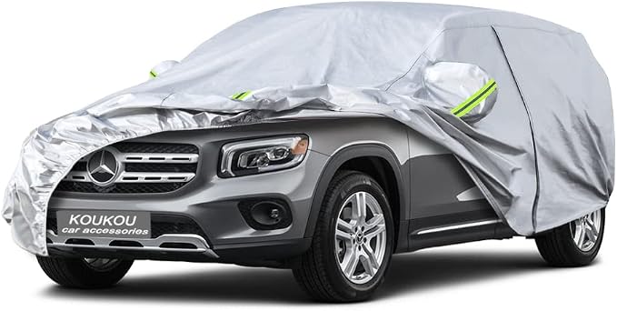 Koukou 6 Layers Car Cover Custom Fit 2019-2025 Mercedes Benz GLB Class, Waterproof All Weather for Automobiles, Sun Rain Dust Snow Protection. (Ship from US Warehouse, Arrive Within 3-7 Days)