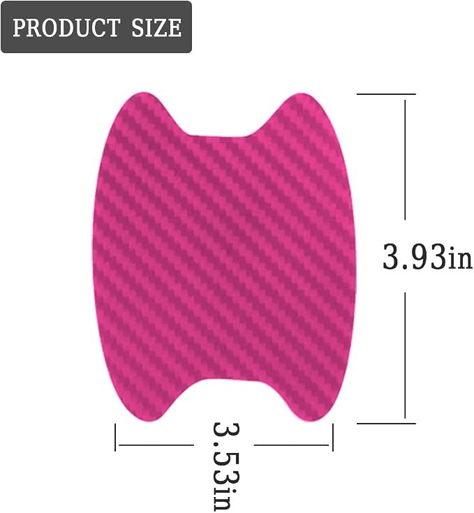 8PCS Car Door Handle Sticker, Carbon Fiber Anti-Scratches Car Door Cup Protector, Non-Marking Auto Door Handle Protective Film, Self-Adhesive Door Side Paint Protector for All Cars (Pink/8PCS)