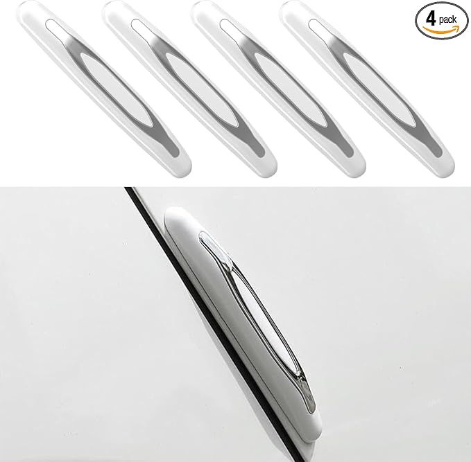 GLSOWEE 4PCS Car Door Edge Guards, Auto Side Door Protector Car Door Self Adhesive Anti-Collision Trim Strip, Universal Car Body Anti-Scratch Bumper Guard for Car SUV Truck (White)