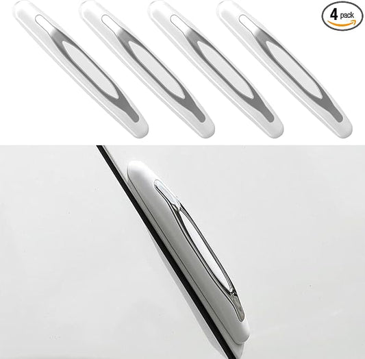 GLSOWEE 4PCS Car Door Edge Guards, Auto Side Door Protector Car Door Self Adhesive Anti-Collision Trim Strip, Universal Car Body Anti-Scratch Bumper Guard for Car SUV Truck (White)