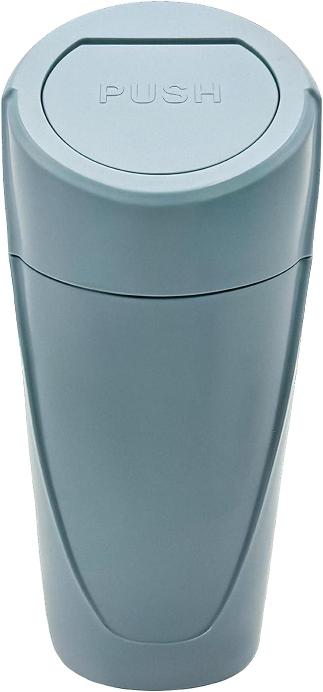 Car Trash Can Bin with Lid, Leakproof Auto Cup Holder Garbage Bin Multipurpose Storage Organizer, Mini Portable Dustbin Side Door Garbage Can for Vehicle Home Office (Black Green)