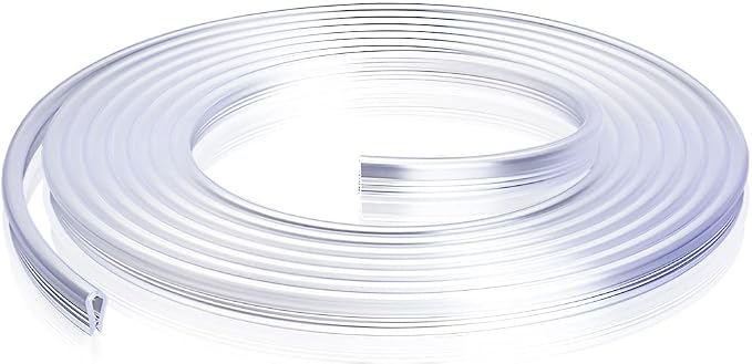 Car Door Edge Guards, 16Ft Clear U Shape No Glue Car Door Edge Protector, Chrome PVC Trim Molding Interior Strips, Automotive Door Entry Guard Protection Fit for Sedans Trucks SUV Boats (Transparent)