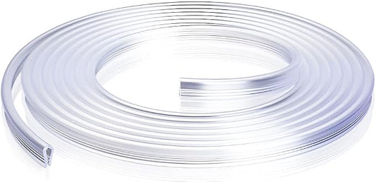 Car Door Edge Guards, 16Ft Clear U Shape No Glue Car Door Edge Protector, Chrome PVC Trim Molding Interior Strips, Automotive Door Entry Guard Protection Fit for Sedans Trucks SUV Boats (Transparent)
