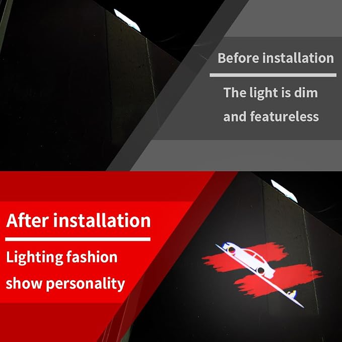 2PCS Door Lights Logo Car Accessories Led Compatible for Charger 2006-Present Projector Ghost Shadow Puddle Courtesy Step Lights (02)