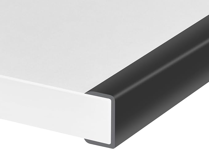 Rubber Edge Trim, Self-Adhesive U Channel Edge Protector for Plywood, Cabinet, 1-1/4" Wood Edge Banding, Flexible Furniture Repair, EPDM Material, Fit 1-1/4"(32mm), Length 10Ft, Black