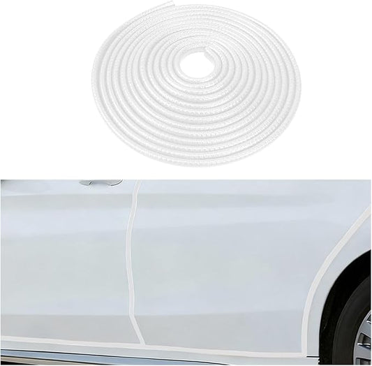 Car Door Edge Guards, 16.4FT U-Shaped Fade-Resistant Vehicle Edge Trim Seal Guard, No-Glue Design Automotive Door Entry Protector Strip, Universal Fit (White)