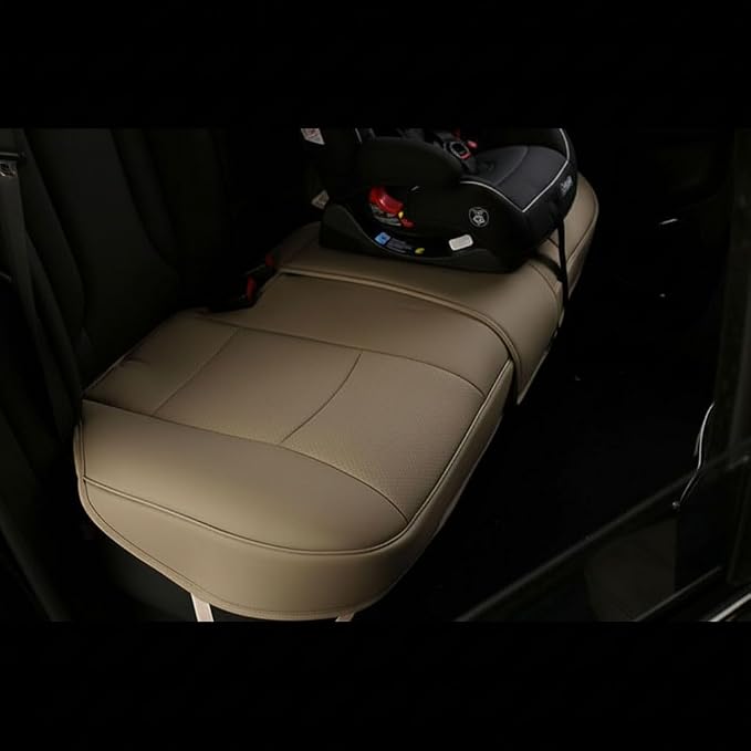 EDEALYN® 1 Pack Scalable (124-140cm) Back Seat Cover Car Seat Cover Seat Protector Rear Seat Bottom Cover Fits 90% of car - for Seat Bottom Only (Tan - Rear seat)