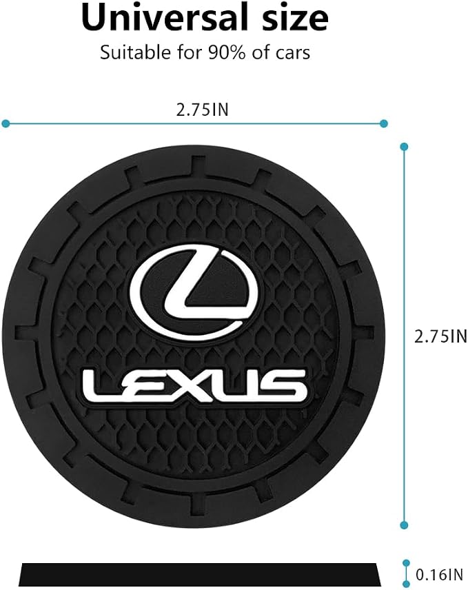 Car Cup Holder Coaster for Lexus ES350 GS350 GS300h GS450h is300 es350 ls460 rx350 NX300h Cupholder Coaster Interior Accessories 2.75in 2Pieces Black