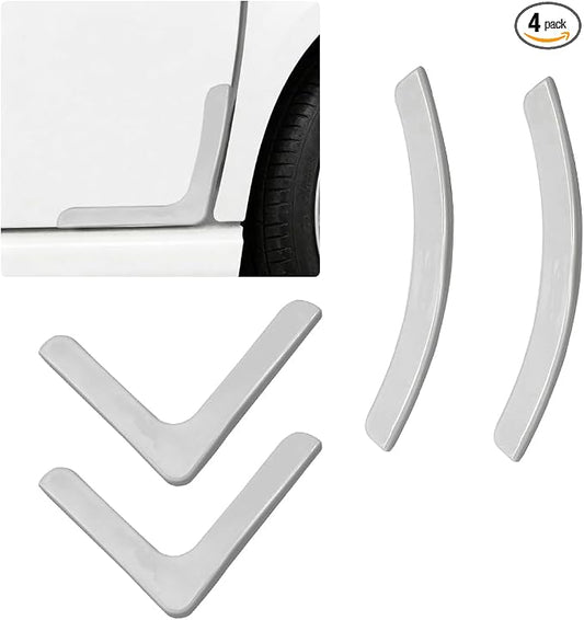 Craedli 4PCS Car Door Corner Edge Guards, Anti-Collision Auto Side Door Edge Trim Sticker, Universal Self-Adhesive Anti-Rub Vehicle Exterior Protector Decoration for SUV Pickup Truck (White)
