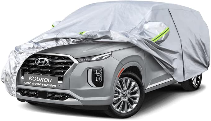 KouKou 6 Layers Car Cover Custom Fit Hyundai Palisade from 2018 to 2025, Waterproof All Weather for Automobiles, Sun Rain Dust Snow Protection. (Ships from US Warehouse, Arrive Within 3-7 Days)