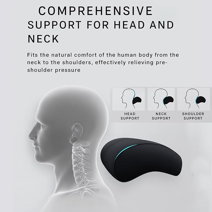 Car Headrest Neck Pillow Support Ergonomic, with Valve Stem Covers Accessory for Driving Seat Fatigue Relief Compatible with Model S X 3 Y & Cybertruck - 2 Pieces